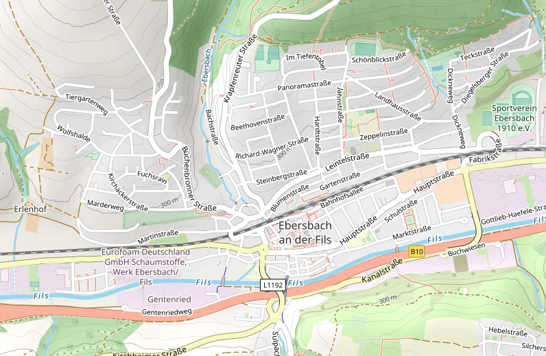 Karte von Ebersbach/Fils